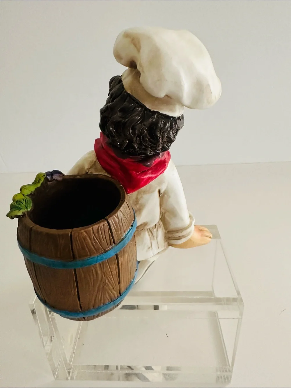 KiaoTime French Chef Shelf Sitter Figurine Decorative Accent in White and Black